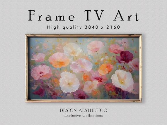 Frame TV Art: Vibrant Poppy Field | Floral Wall Art Decor | Oil Painting | 4K High Resolution Artwork | Digital Download + BONUS | CanvasTV