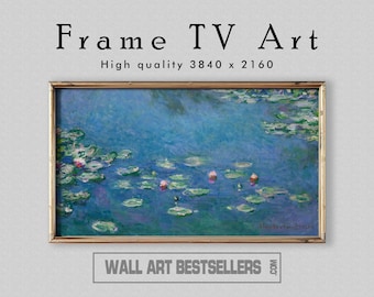 Frame TV Art: Water Lilies, Vintage Oil Painting, Floral Fine Art & Home Decor, Claude Monet
