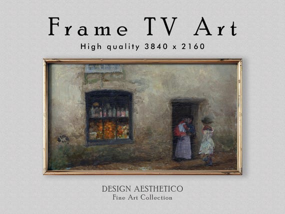 Frame TV Art "An Orange Note: Sweet Shop" | Vintage Oil Painting | Home Decor Fine Art | Digital Download + BONUS | CanvasTV