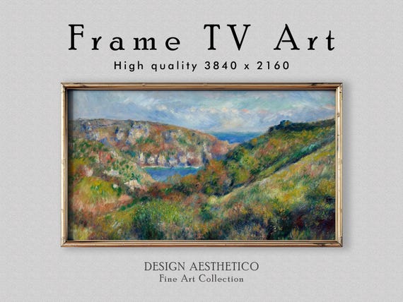 Frame TV Art: Bay of Moulin Huet | Vintage Landscape Oil Painting | Fine Art & Home Decor | Instant Digital Download + BONUS | CanvasTV