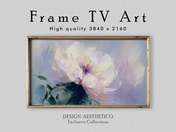Frame TV Art: Impressionistic Bloom | Floral Wall Art Decor | Textured Oil Painting | High Resolution Artwork | Digital Download | CanvasTV