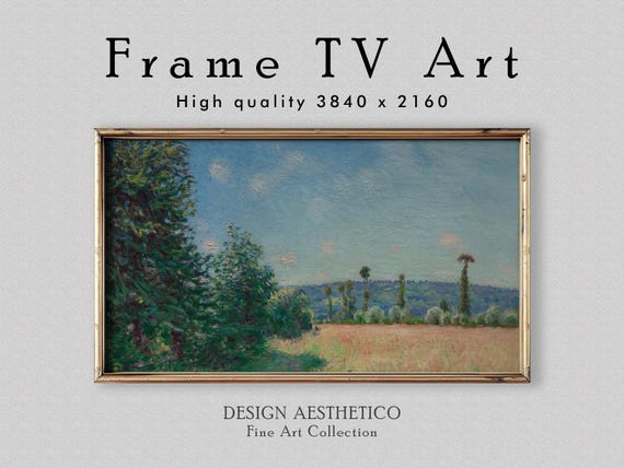 Frame TV Art: Sahurs Meadows in Morning Sun | Vintage Landscape Oil Painting | Fine Art & Home Decor | Instant Digital Download | CanvasTV