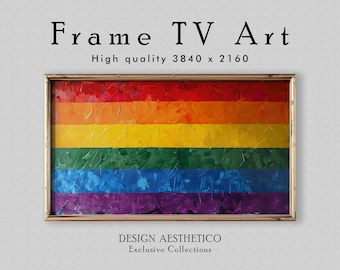 Gay Pride Flag, Rainbow LGBT Frame TV Art, CanvasTV + Bonus Art (Download)