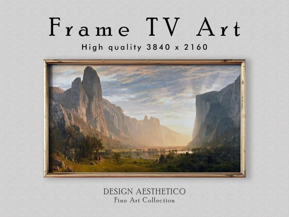 Frame TV Art: "Looking Down Yosemite Valley" | Landscape Oil Painting on Canvas | Home Decor Fine Art | Digital Download + BONUS | CanvasTV
