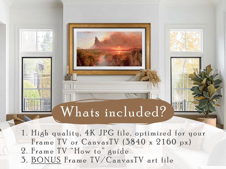 Frame TV Art | Landscape Oil Painting on Canvas: "Cotopaxi" | Home Decor & Fine Wall Art | Digital Download +BONUS | CanvasTV