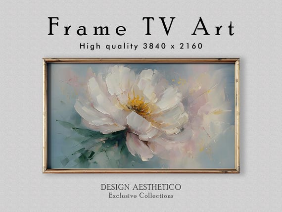 Frame TV Art: Impressionistic Bloom | Floral Wall Art Decor | Textured Oil Painting | High Resolution Artwork | Digital Download | CanvasTV