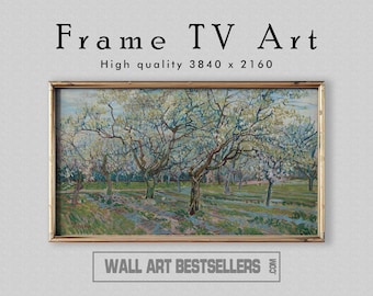 Frame TV Art, Vintage Oil Painting: The White Orchard, Fine Art & Home Decor, Vincent van Gogh