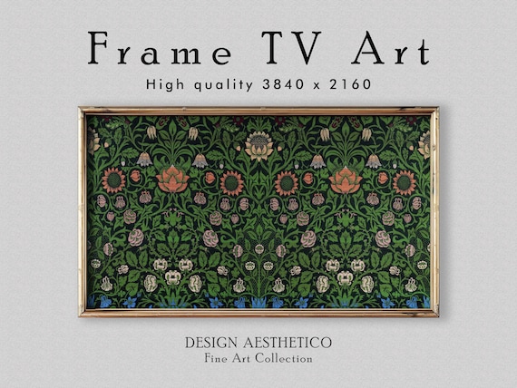 Frame TV Art | Vintage Floral Wallpaper Pattern: "Violet and Columbine" by William Morris | Fine Wall Art & Home Decor | Digital Download
