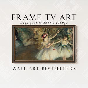 Two Dancers on a Stage, Frame TV Art, Vintage Oil Painting, Home Decor, Edgar Degas