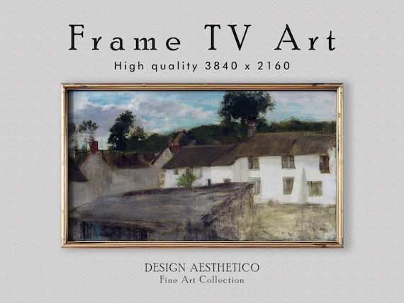 Frame TV Art | Vintage Oil Painting | "Green and Silver: The Devonshire Cottages" | Home Decor Fine Art | Digital Download +BONUS | CanvasTV