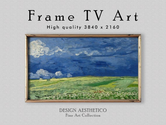 Frame TV Art | Vincent van Gogh: Wheatfield Under Thunderclouds | Vintage Oil Painting | Fine Art & Home Decor | Digital Download | CanvasTV