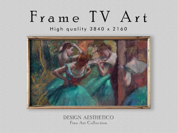 Frame TV Art: "Dancers, Pink and Green" | Vintage Oil Painting on Canvas | Home Decor | Fine Wall Art | Digital Download + BONUS | CanvasTV