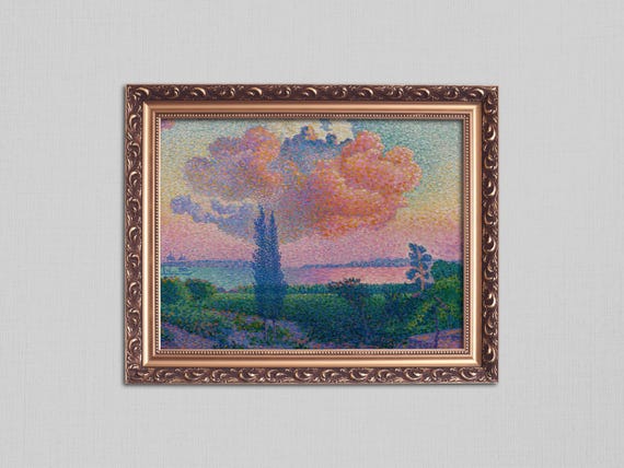 Printable Wall Art | Impressionist Landscape Oil Painting Print | Home Decor | The Pink Cloud by Henri-Edmond Cross | Digital Download