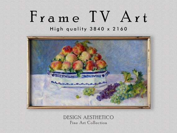Frame TV Art: Peaches & Grapes Still Life Painting | Auguste Renoir | Fine Art and Home Decor | Instant Digital Download +BONUS | CanvasTV