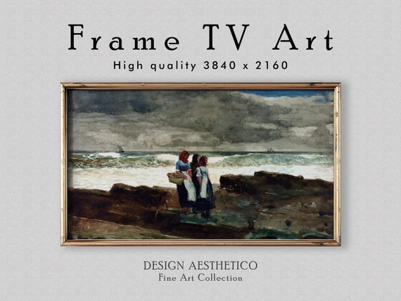 Frame TV Art | Vintage Watercolor Painting "Sun and Clouds" | Fine Wall Art & Home Decor | Digital Download + BONUS | CanvasTV
