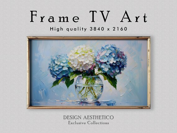 Frame TV Art: Hydrangea Bouquet Painting | Home Decor & Flower Wall Art | 4K High Resolution Artwork | CanvasTV | Digital Download + BONUS