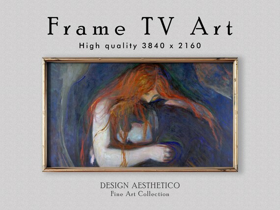 Frame TV Art: "Love and Pain (Vampire)" | Expressionist Oil Painting on Canvas | Home Decor | Fine Art | Digital Download + BONUS | CanvasTV