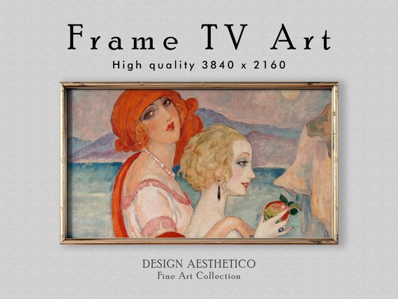 Frame TV Art: "On the road to Anacapri" | Art Deco Oil Painting on Canvas | Home Decor | Fine Wall Art | Digital Download + BONUS | CanvasTV