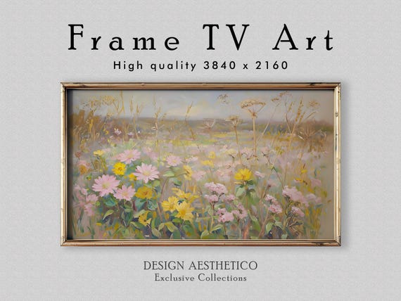 Frame TV Art: Wildflower Field | Spring Home Decor & Floral Wall Art | 4K High Resolution Artwork | CanvasTV | Digital Download + BONUS