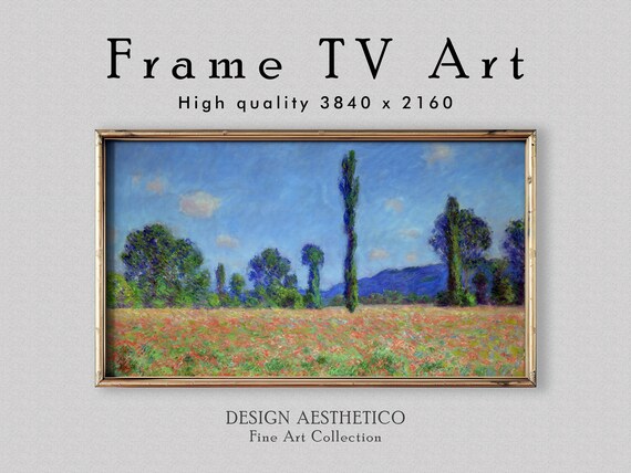 Frame TV Art: Poppy Field by Claude Monet | Vintage Floral Oil Painting | Fine Art & Home Decor | Digital Download + BONUS | CanvasTV