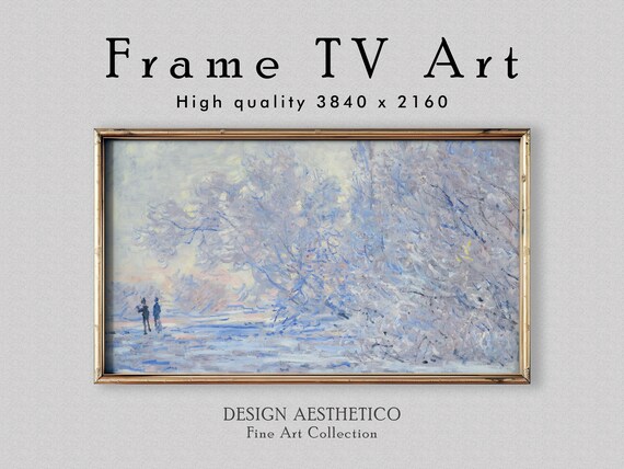 Frame TV Art: Frost at Giverny by Claude Monet | Vintage Oil Painting | Fine Art & Home Decor | Instant Digital Download + BONUS | CanvasTV