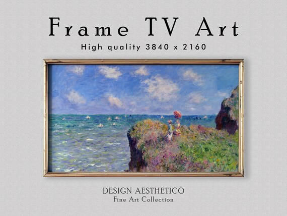 Frame TV Art: Cliff Walk at Pourville | Claude Monet | Landscape Oil Painting | Fine Art & Home Decor | Digital Download + BONUS | CanvasTV