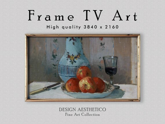 Frame TV Art: Apples & Pitcher Still Life Painting | Camille Pissarro | Fine Art and Home Decor | Instant Digital Download +BONUS | CanvasTV