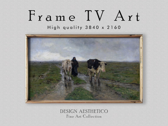 Frame TV Art: Changing Pasture | Vintage Landscape Oil Painting | Fine Art & Home Decor | Instant Digital Download + BONUS | CanvasTV