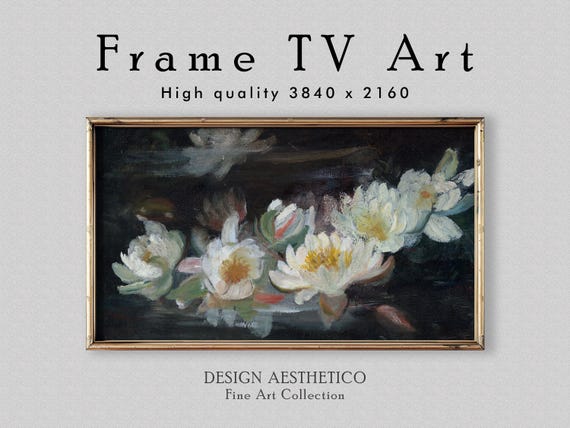 Frame TV Art: Water Lilies | Vintage Floral Oil Painting | Fine Art & Home Decor | Instant Digital Download + BONUS | CanvasTV