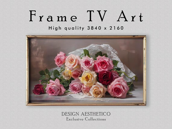 Frame TV Art: Rose Bouquet Painting | Home Decor & Wall Art | 4K High Resolution Artwork | CanvasTV | Digital Download + BONUS