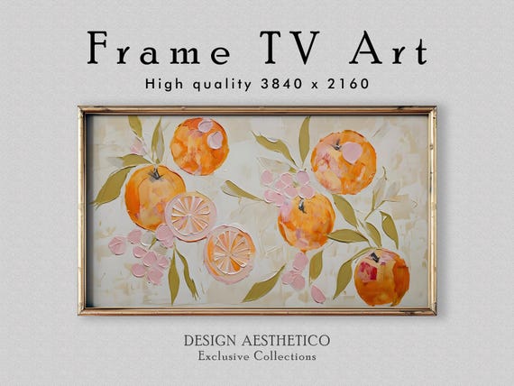 Textured Citrus Oil Painting for Frame TV | Wall Art | CanvasTV | 4K High Resolution Artwork | Digital Download + BONUS