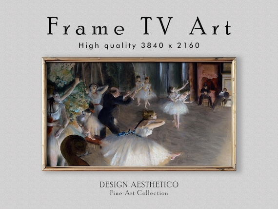 Frame TV Art: Ballet Rehearsal Onstage | Portrait Oil Painting | Fine Art & Home Decor | Digital Download + BONUS | Edgar Degas | CanvasTV