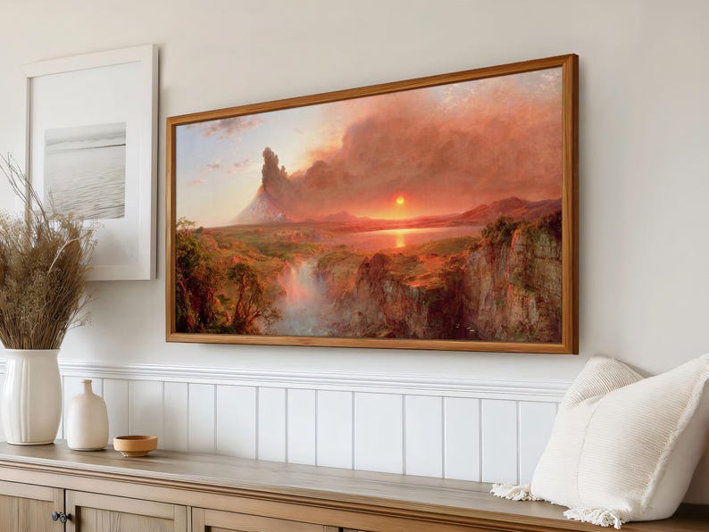 Frame TV Art | Landscape Oil Painting on Canvas: "Cotopaxi" | Home Decor & Fine Wall Art | Digital Download +BONUS | CanvasTV