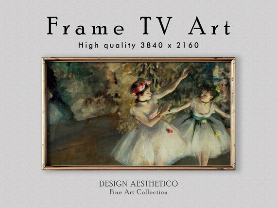 Frame TV Art: "Two Dancers on a Stage" | Vintage Oil Painting on Canvas | Home Decor | Fine Wall Art | Digital Download + BONUS | CanvasTV