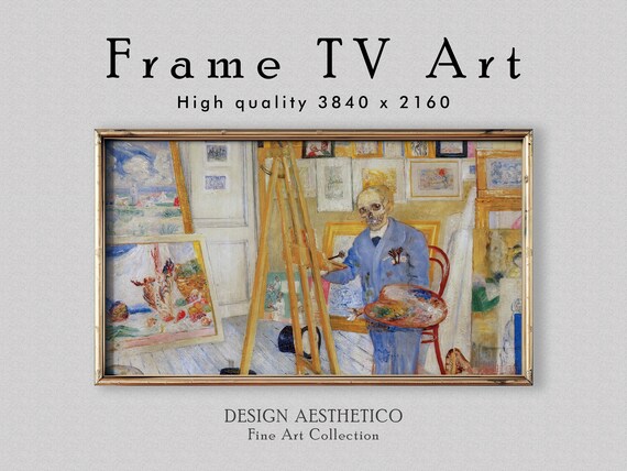 Frame TV Art | Vintage Expressionist Art: "The Skeleton Painter" | Fine Wall Art & Home Decor | Instant Digital Download + BONUS | CanvasTV
