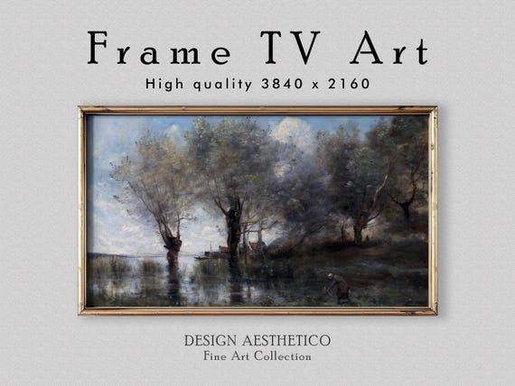 Frame TV Art: A Pond in Picardy | Vintage Landscape Oil Painting | Fine Wall Art & Home Decor | Instant Digital Download + BONUS | CanvasTV