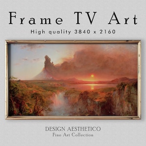 Frame TV Art | Landscape Oil Painting on Canvas: "Cotopaxi" | Home Decor & Fine Wall Art | Digital Download +BONUS | CanvasTV