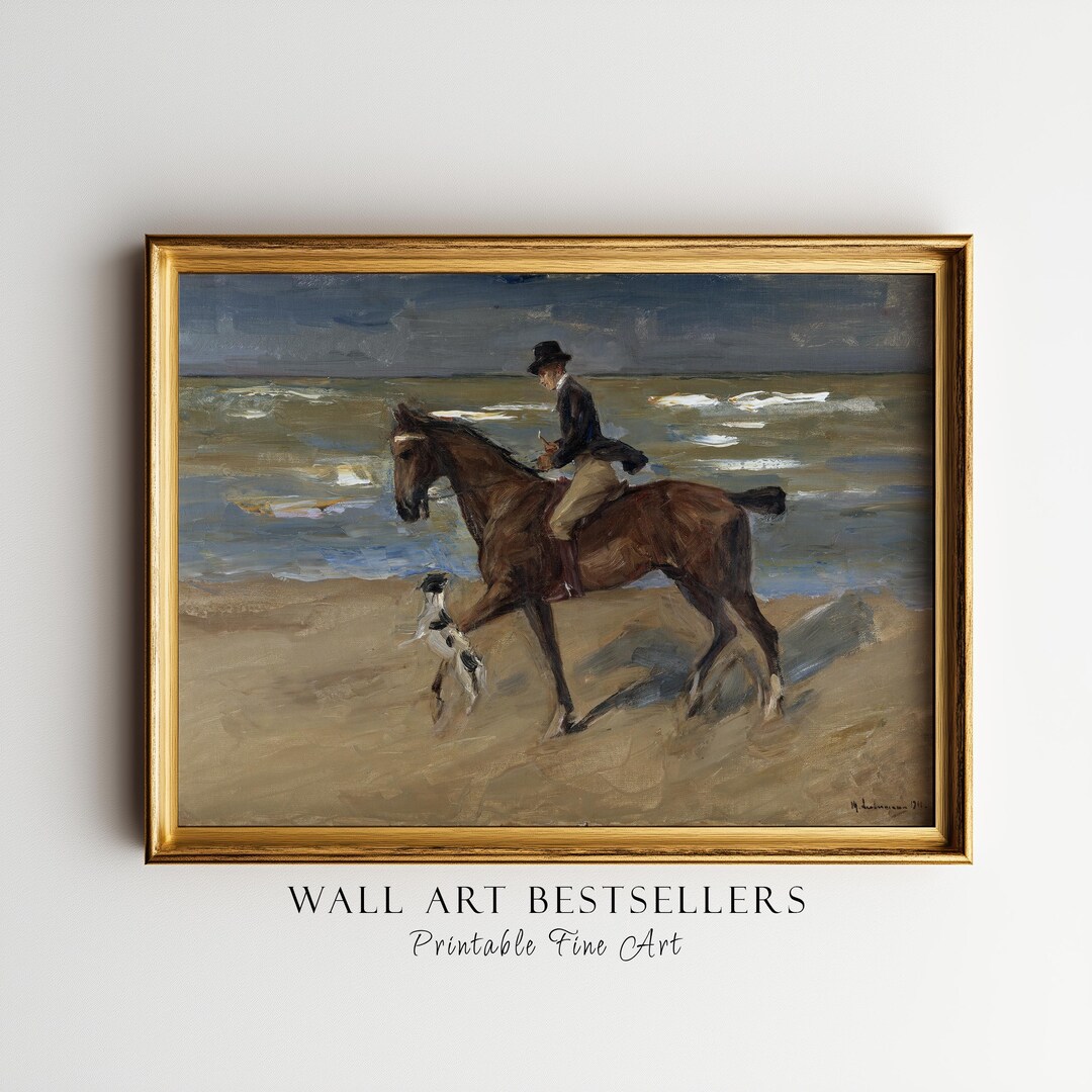 Vintage European Horse Oil Painting, Antique Equestrian Print ...