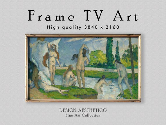 Frame TV Art: Bathers by Paul Cezanne | Vintage Landscape Oil Painting | Fine Art & Home Decor | Instant Digital Download + BONUS | CanvasTV
