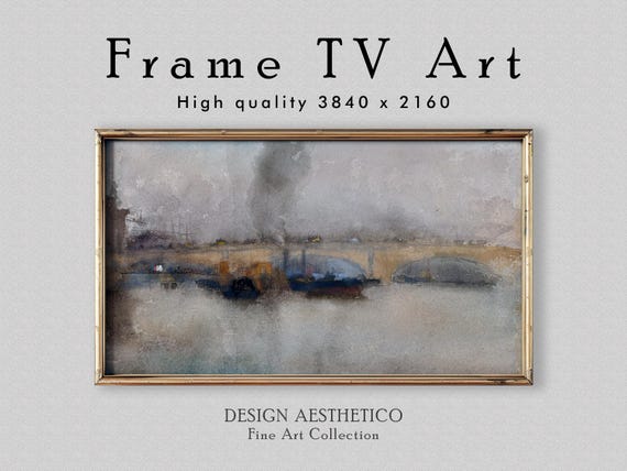 Frame TV Art "London Bridge" | Home Decor & Fine Art | Watercolor Painting | Digital Download + BONUS | CanvasTV | Famous Landmark