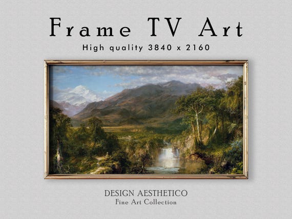 Frame TV Art | Landscape Oil Painting on Canvas: "Heart of the Andes" | Home Decor & Fine Wall Art | Digital Download + BONUS | CanvasTV