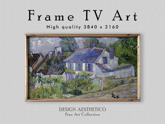 Frame TV Art | Vincent van Gogh Vintage Oil Painting: Houses at Auvers | Fine Art & Home Decor | Instant Digital Download + BONUS | CanvasTV