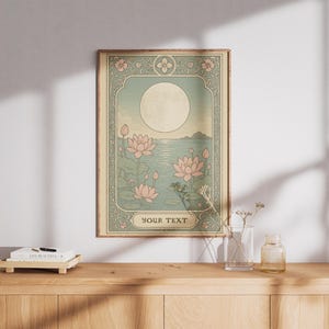 Art mural personnalisé carte de tarot imprimable, affiche astrologie lune rétro, impression mystique bohème vintage, décoration d'intérieur personnalisée, téléchargement numérique