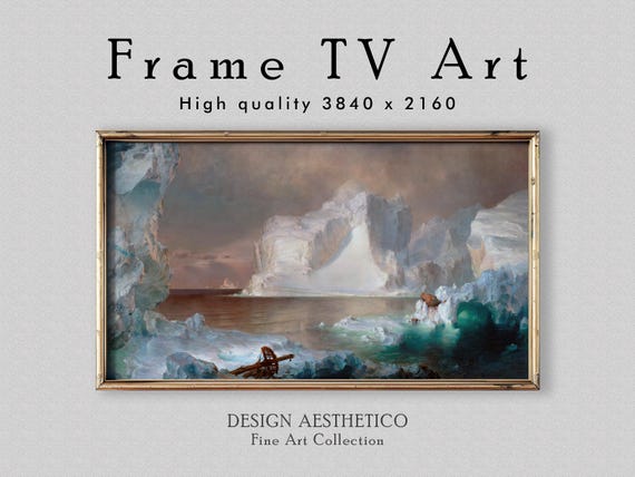Frame TV Art | Vintage Oil Painting: "The Icebergs" | Ancient Rome | Fine Wall Art & Home Decor | Digital Download + BONUS | CanvasTV