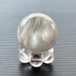 High Quality White “Forest” Amphibole Quartz Sphere| White Rabbit Hair Sphere | White Angel Phantom Quartz Sphere | Rutile Crystal Ball