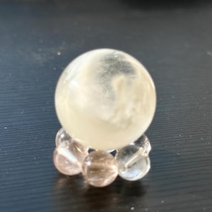 High Quality Fluffy White Amphibole Quartz Sphere| White Rabbit Hair Sphere | White Angel Phantom Quartz Sphere | Crystal Ball
