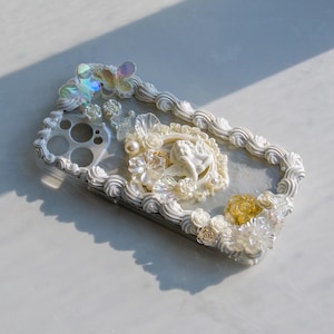 Handmade Baroque Pearl Angel Decoden Phone Case - Custom iPhone Case