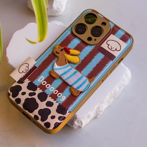 Charmant 3D-telefoonhoesje voor puppy – Schattige cartoonhond siliconen hoes voor iPhone-modellen, perfect voor vrouwen en dierenliefhebbers