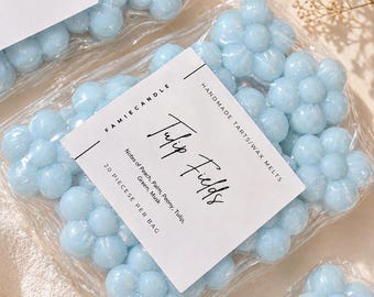 Pastillas de cera aromáticas florales – Pastillas de soja con tulipán azul, pastillas de cera aromáticas florales hechas a mano, aroma primaveral.