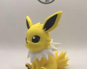 3D Printed Jolteon Figurine, Multicolor PLA Eeveelution Desk Decor